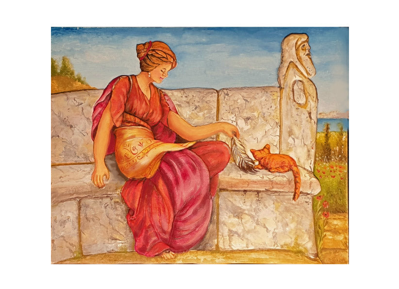 Der Liebling - Von Hand gegossenes Flachrelief aus Keramik zum Bemalen