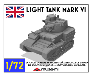 Light Tank Mark VI - 1/72 scale resin model kit, 3D printed