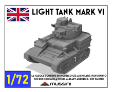 Carica l&#39;immagine nel visualizzatore di Gallery, Light tank Mark VI - scala 1/72 - 1 item
