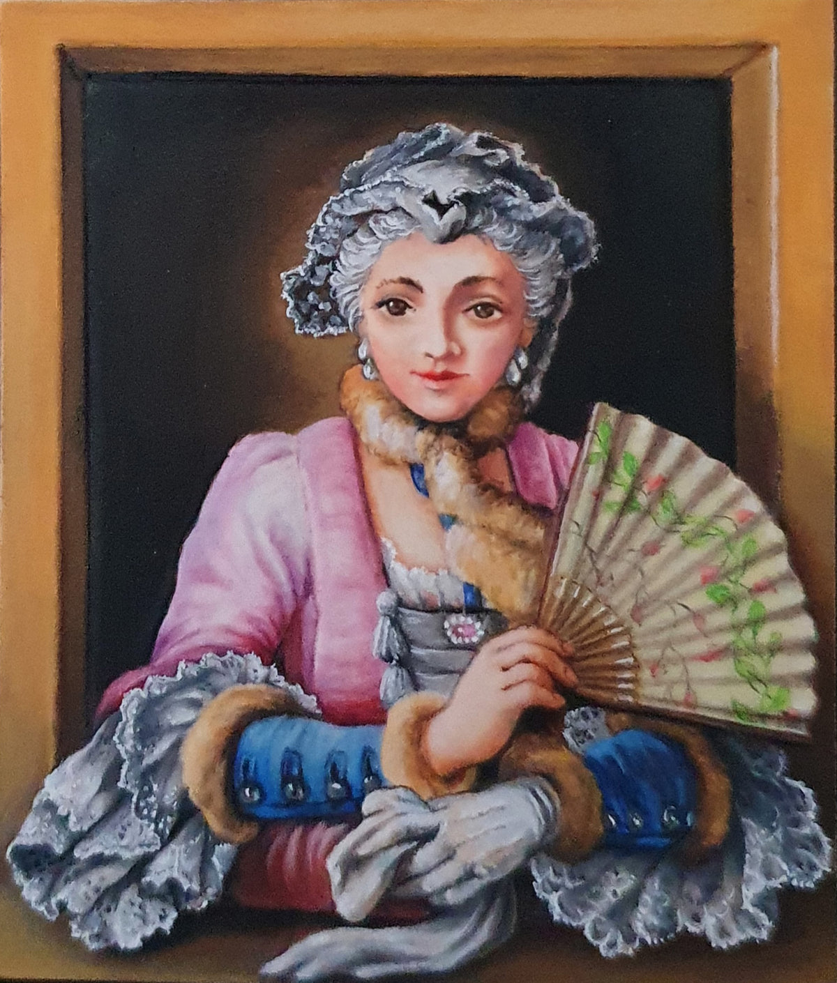 Louise Anne de Bourbon - Flachrelief aus Keramik, von Hand gegossen, zum Bemalen