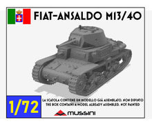 Carica l&#39;immagine nel visualizzatore di Gallery, Fiat-Ansaldo M13/40 - II Serie - scala 1/72 - 1 item
