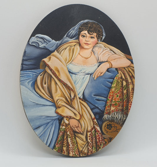 Madame Rivière - Handgegossenes Flachrelief aus Keramik zum Bemalen