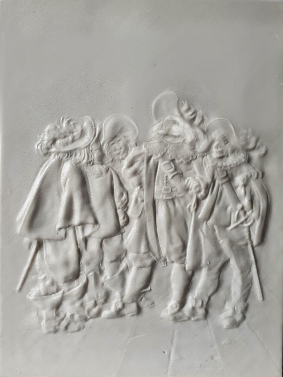 Musketiere - Flachrelief aus Keramik, von Hand gegossen, zum Bemalen