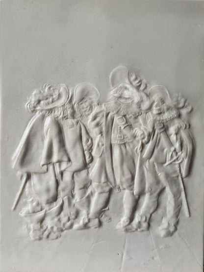 Musketiere - Flachrelief aus Keramik, von Hand gegossen, zum Bemalen