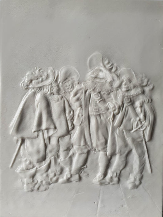 Musketiere - Flachrelief aus Keramik, von Hand gegossen, zum Bemalen