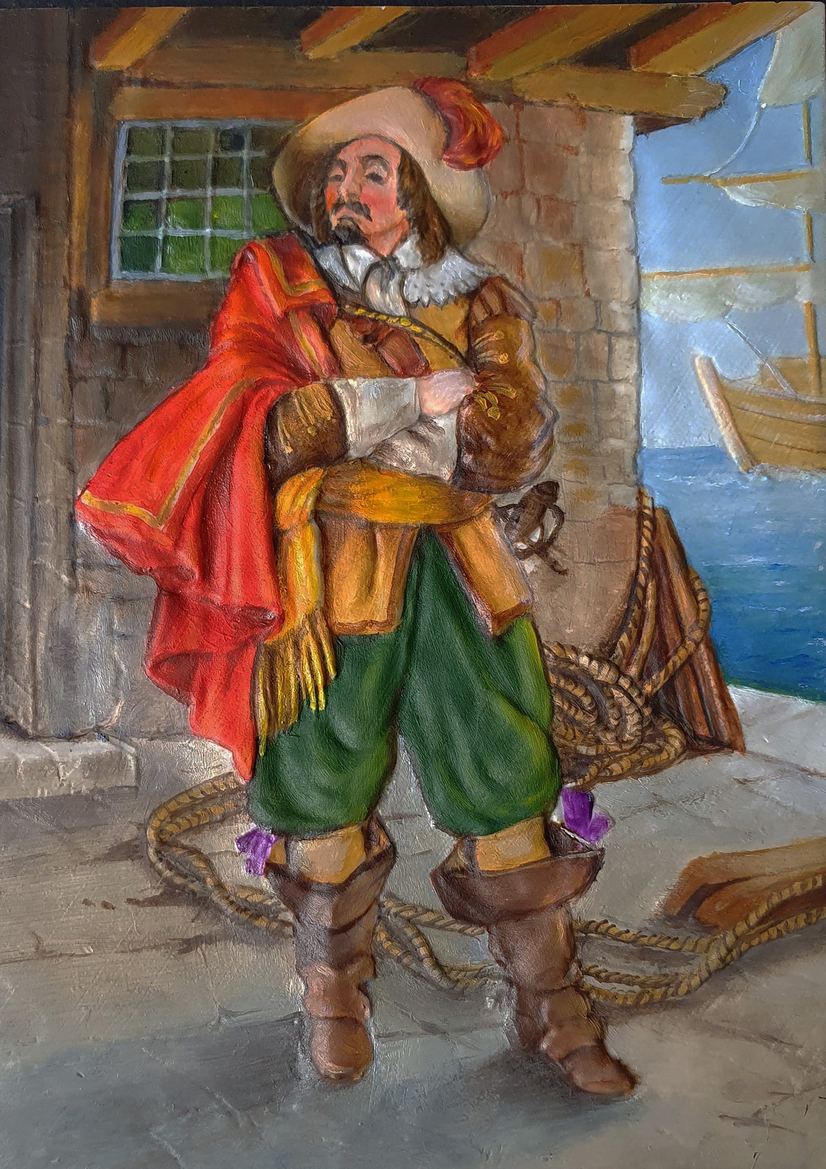 Pirat - Flachrelief aus Keramik, von Hand gegossen, zum Bemalen