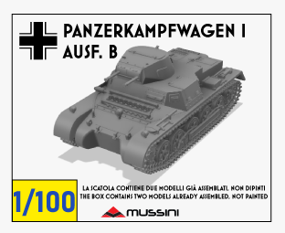 Panzerkampfwagen I Ausf. B 1:100 - 15-mm-Wargaming-Bausatz aus Resin (2 Teile)