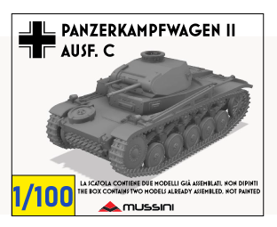Panzerkampfwagen II Ausf. C 1/100 - Kit wargame 15 mm en résine (2 pièces)