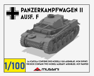 Panzerkampfwagen II Ausf. F 1/100 - Kit wargame 15 mm en résine (2 pièces)