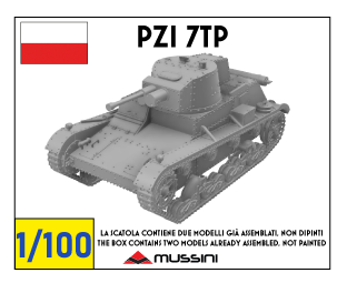 7TP 1:100 - Polnischer 15-mm-Wargaming-Bausatz aus Resin (2 Teile)