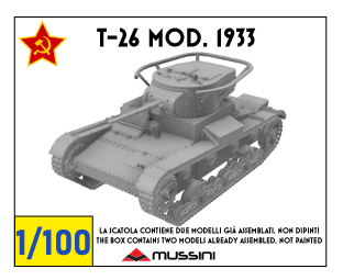 T-26 Modèle 1933 1/100 - Kit wargame soviétique 15 mm en résine (2 pièces)