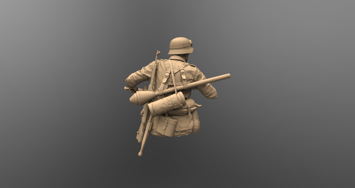 Kradschütze Wehrmacht 1944-45 - Büste aus Resin im Maßstab 1:10 zum Bemalen