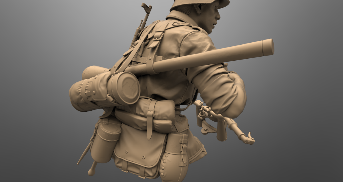 Kradschütze Wehrmacht 1944-45 - Büste aus Resin im Maßstab 1:10 zum Bemalen