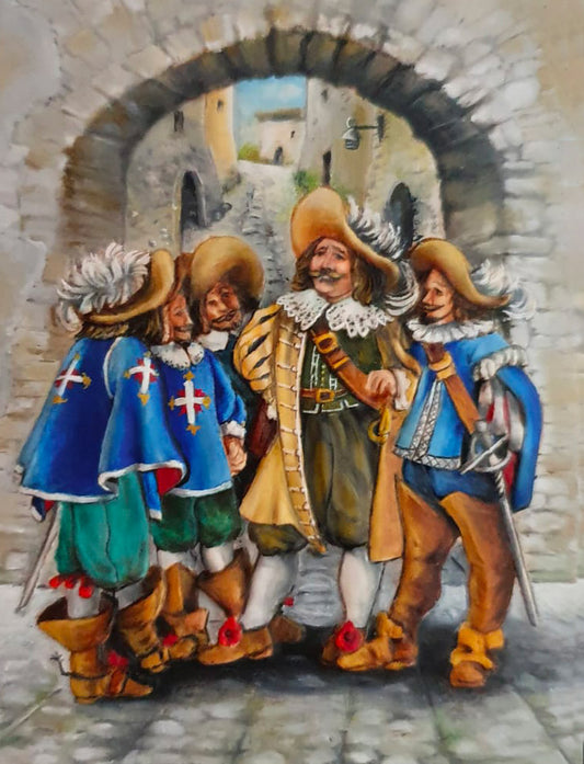 Musketiere - Flachrelief aus Keramik, von Hand gegossen, zum Bemalen