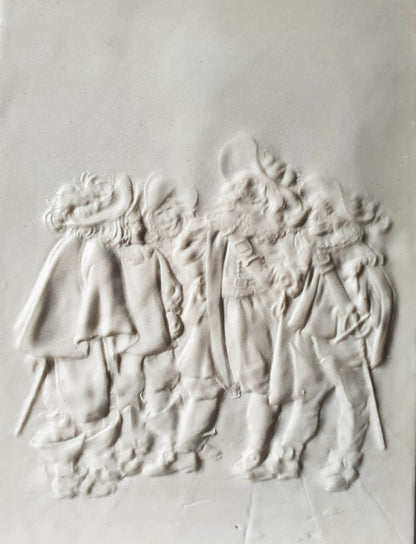 Musketiere - Flachrelief aus Keramik, von Hand gegossen, zum Bemalen