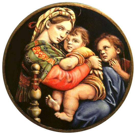 Madonna della Seggiola - Bassorilievo in ceramica colato a mano da dipingere
