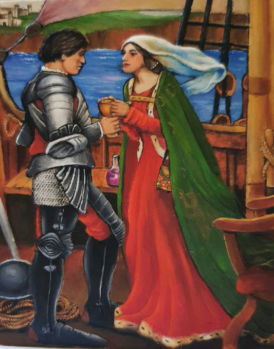 Tristan und Isolde - Von Hand gegossenes Keramik-Flachrelief zum Bemalen
